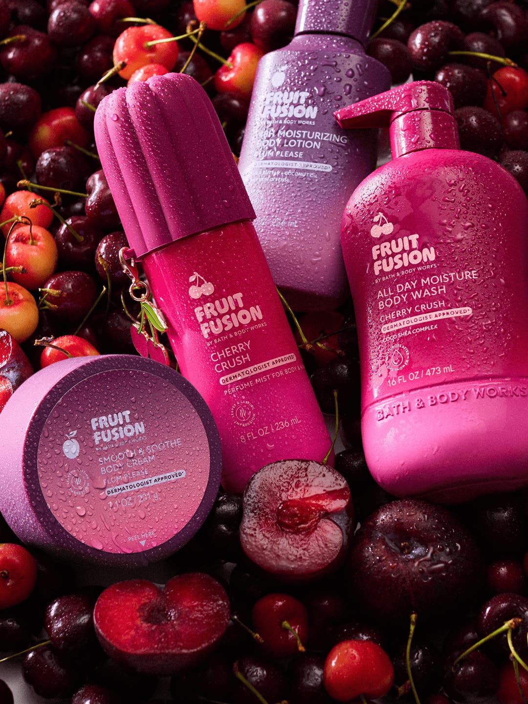 New juicy servings. Cherry Crush. Plum Please.