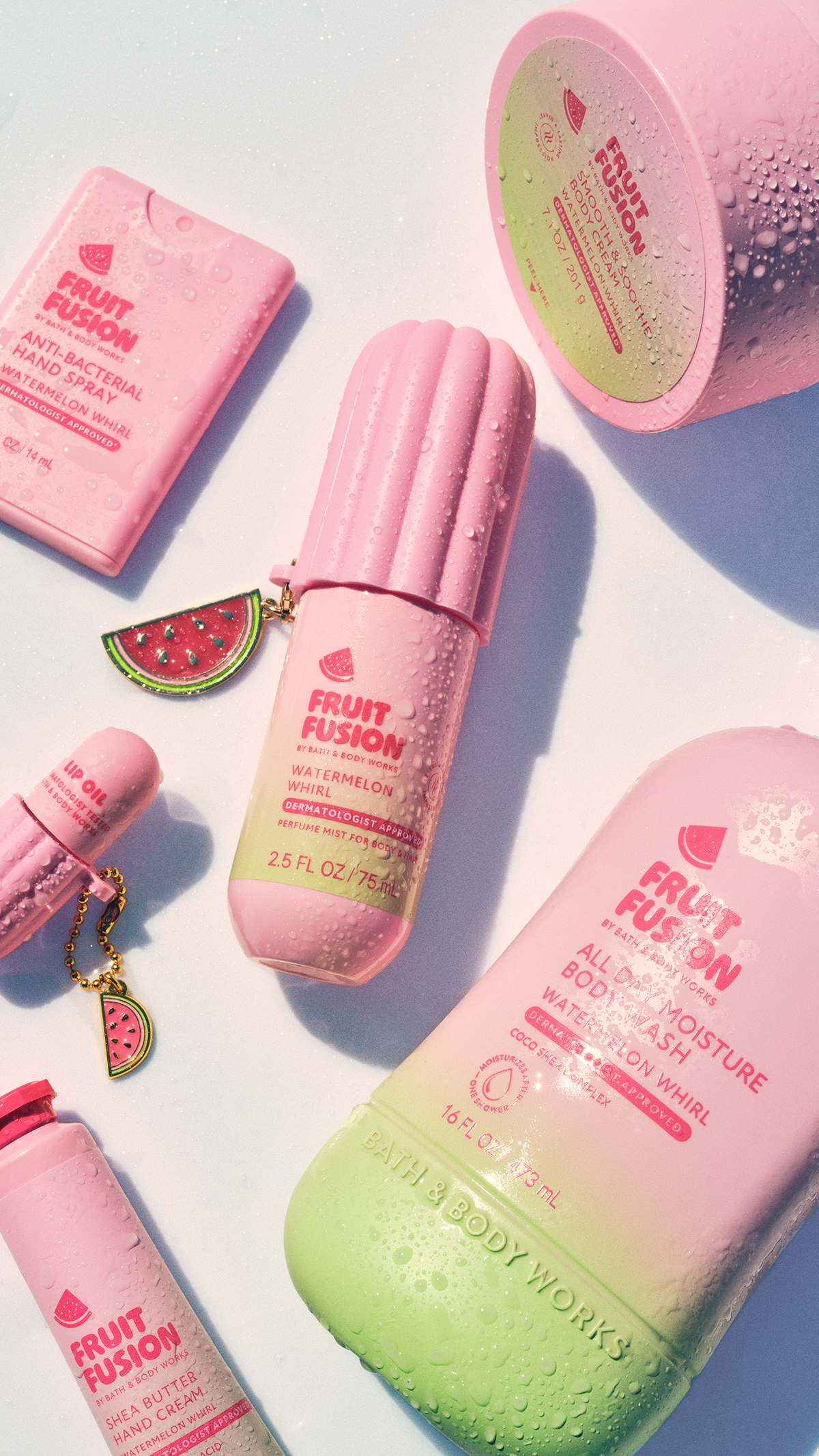 Watermelon Wishlist
Pleasure meets performance. Drench with moisture, Watermelon Whirl serves up scents of candied watermelon, freshly squeezed juice and soft musk.