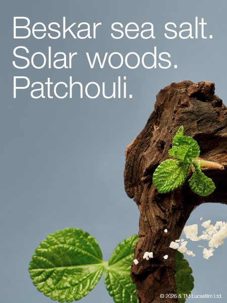 Beskar sea salt. Solar woods. Patchouli.