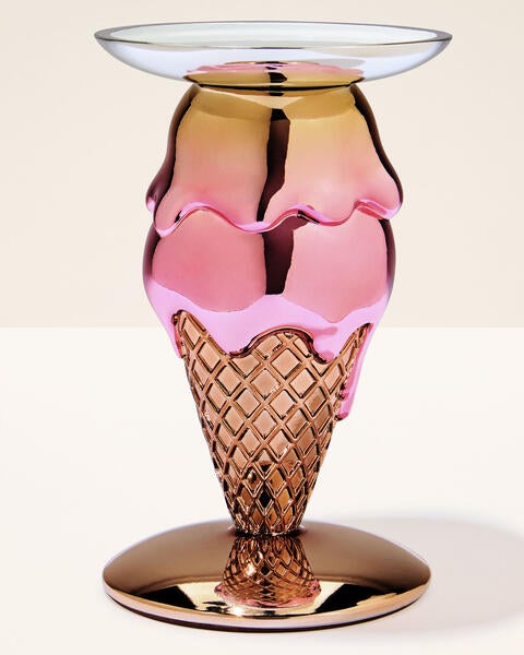 Porte-chandelle à 3 mèches Piédestal cornet de crème glacée
