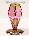 Double-Scoop Cone Pedestal 3-Wick Candle Holder