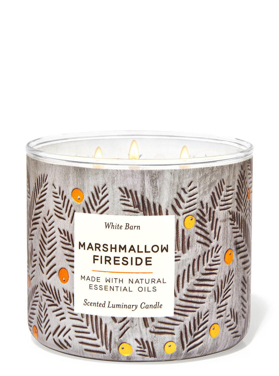Bath Body Works White Barn Marshmallow Fireside 3-wick Scented Candle 14.5oz New 