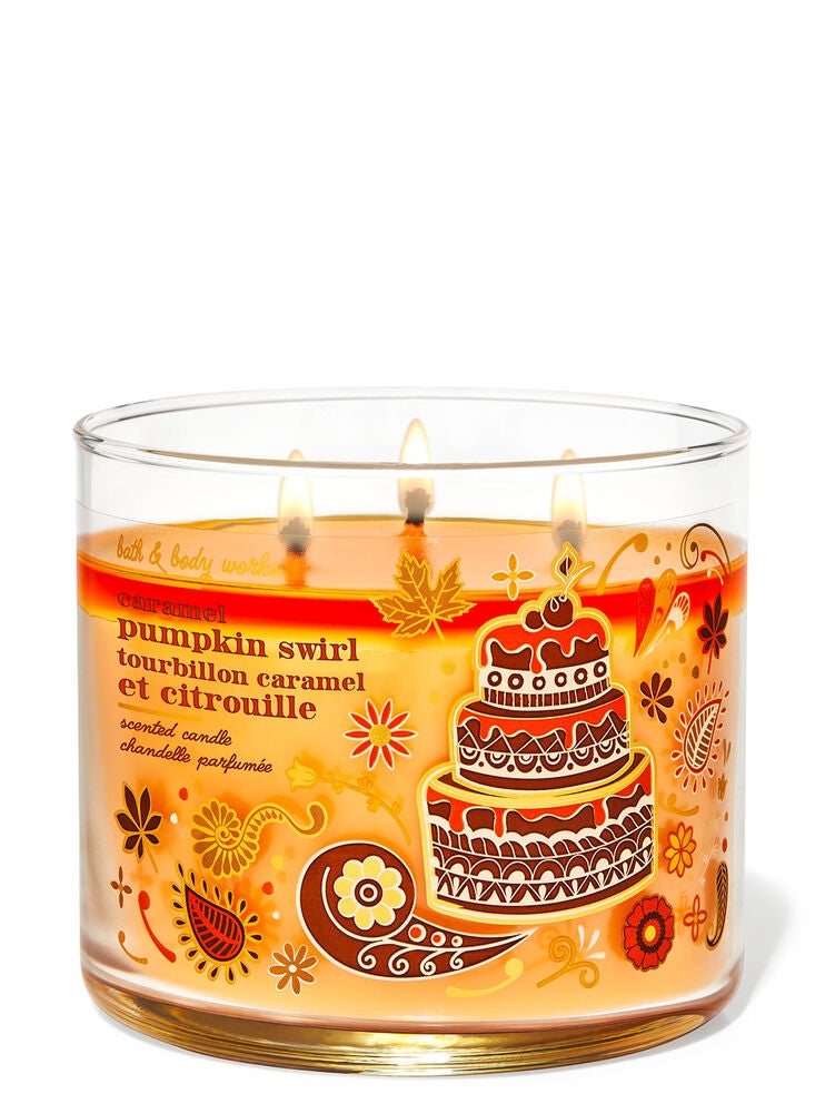 Caramel Pumpkin Swirl 3Wick Candle Bath and Body Works