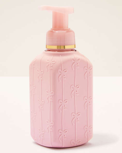 Pink Silicone Bows Gentle & Clean Foaming Hand Soap Dispenser