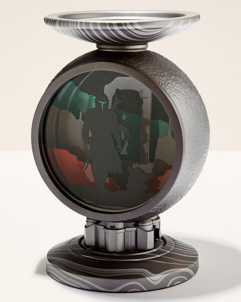 The Mandalorian Light-Up Pedestal 3-Wick Candle Holder