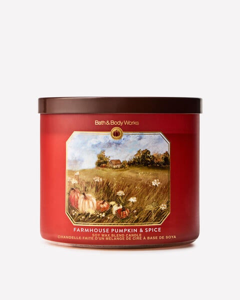 Chandelle à 3 mèches Farmhouse Pumpkin & Spice