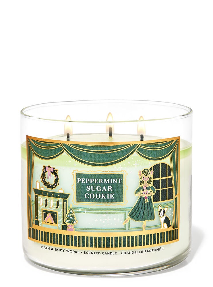 Peppermint Sugar Cookie 3Wick Candle Bath and Body Works