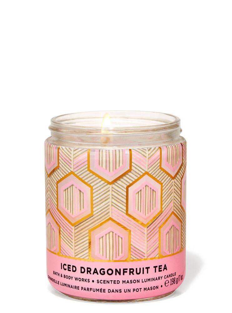 Iced Dragonfruit Tea Mason Single Wick Candle Bath and Body Works