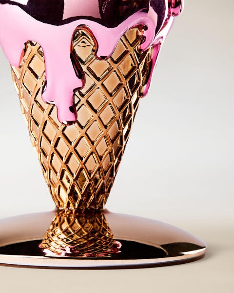 Porte-chandelle à 3 mèches Piédestal cornet de crème glacée