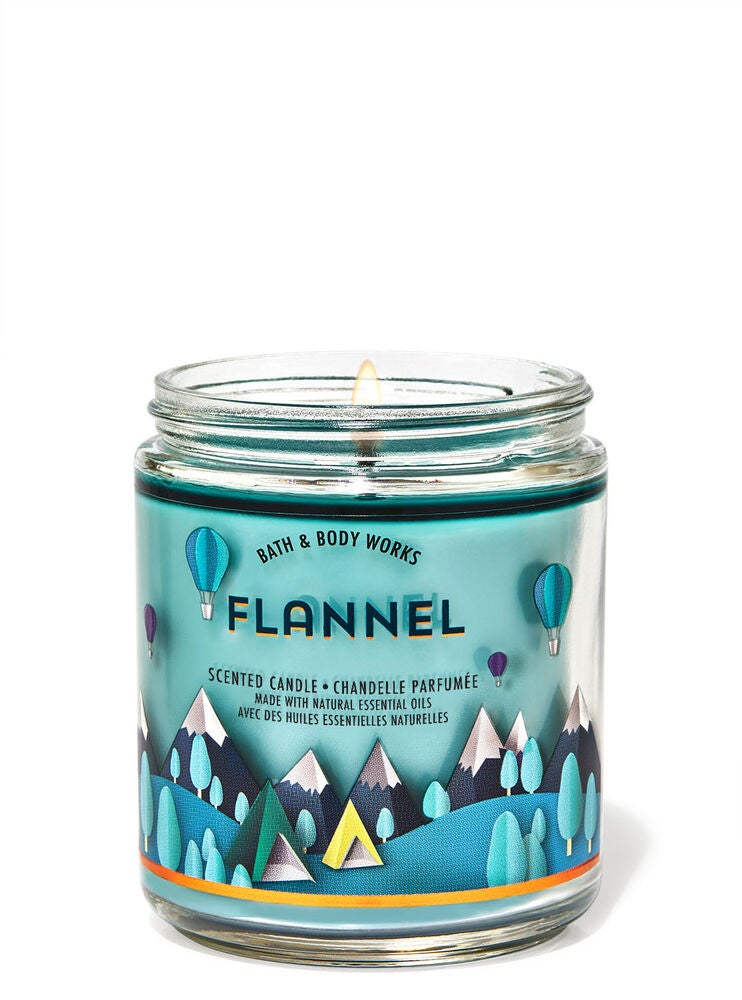 Flannel Single Wick Candle Bath and Body Works