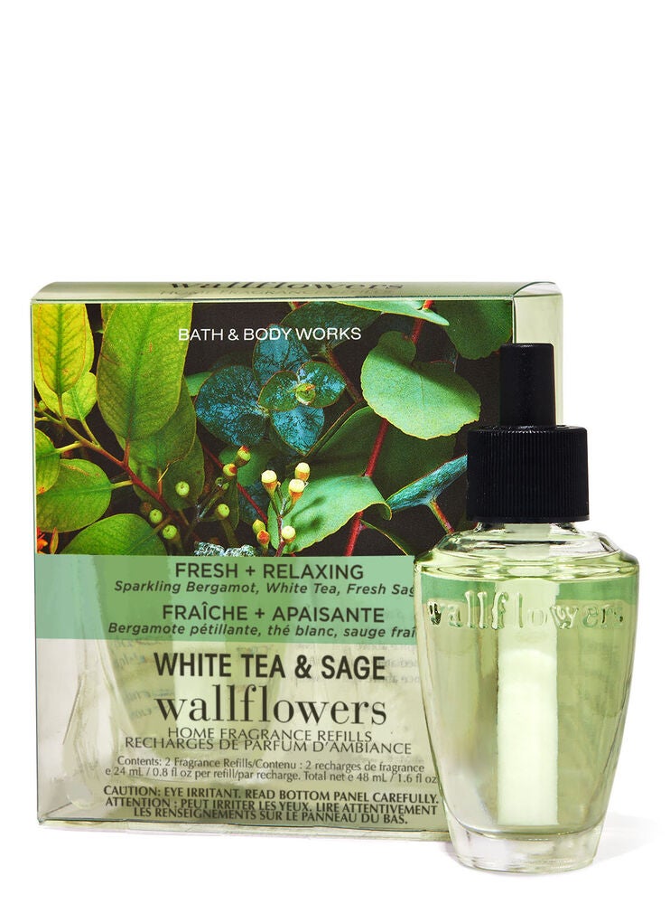 White Tea & Sage Wallflowers Refills 2Pack Bath and Body Works