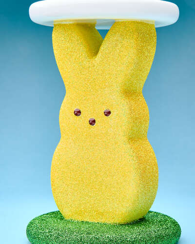 PEEPS&reg; Glittery Marshmallow Bunny 3-Wick Candle Holder