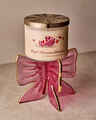 Pink Glass Bow Pedestal 3-Wick Candle Holder