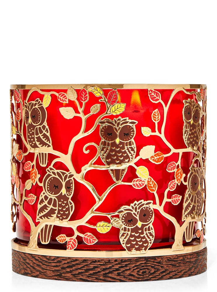 Owls with Base 3Wick Candle Holder Bath and Body Works