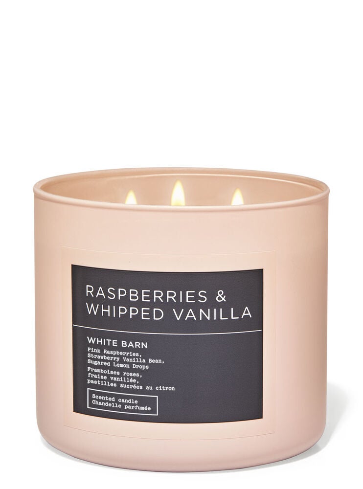 Raspberries & Whipped Vanilla 3Wick Candle Bath and Body Works