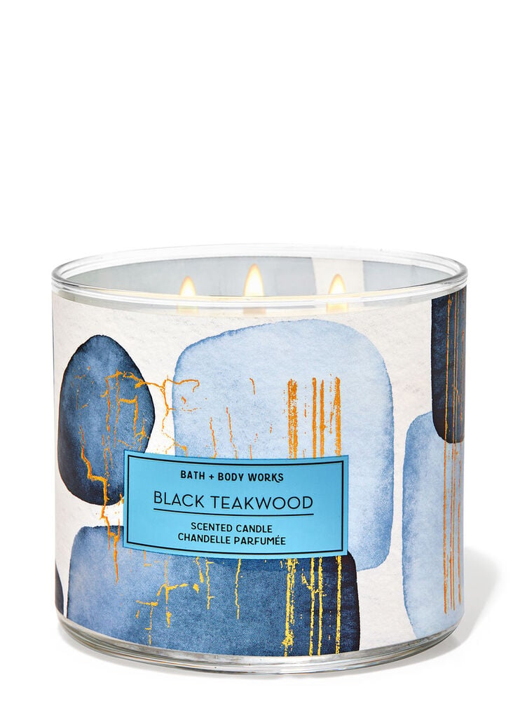 Black Teakwood 3-Wick Candle