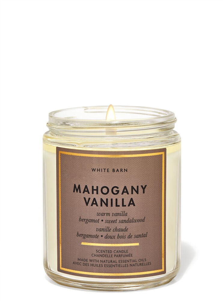 Mahogany Vanilla Single Wick Candle