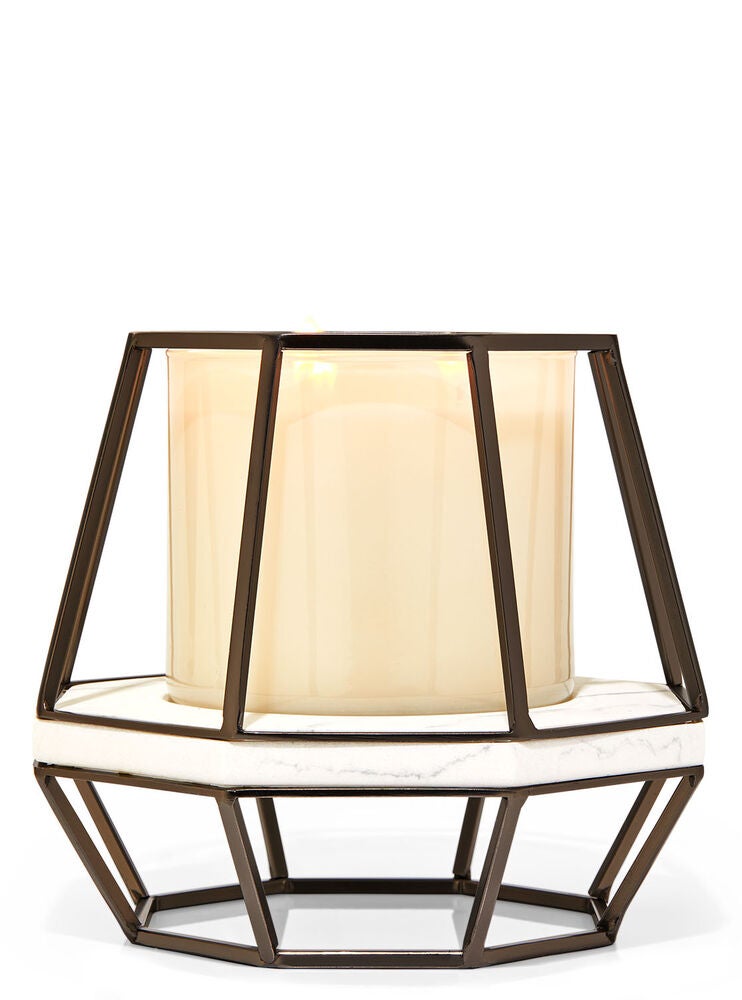 Geometric Pedestal 3Wick Candle Holder Bath and Body Works