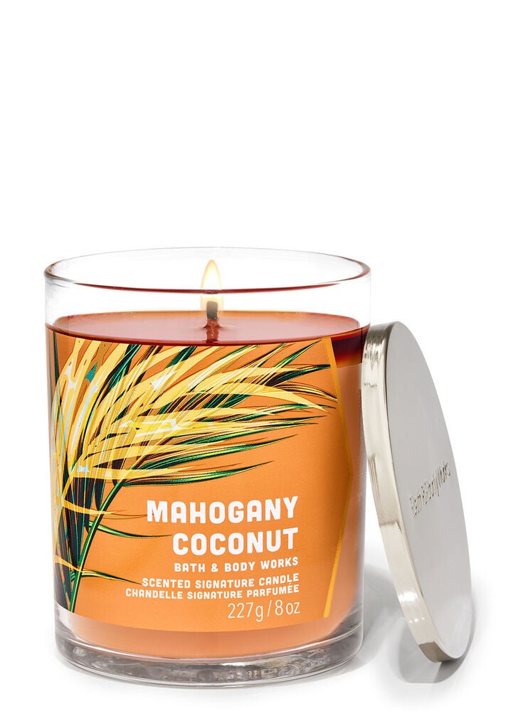 Mahogany Coconut Signature Single Wick Candle Bath and Body Works