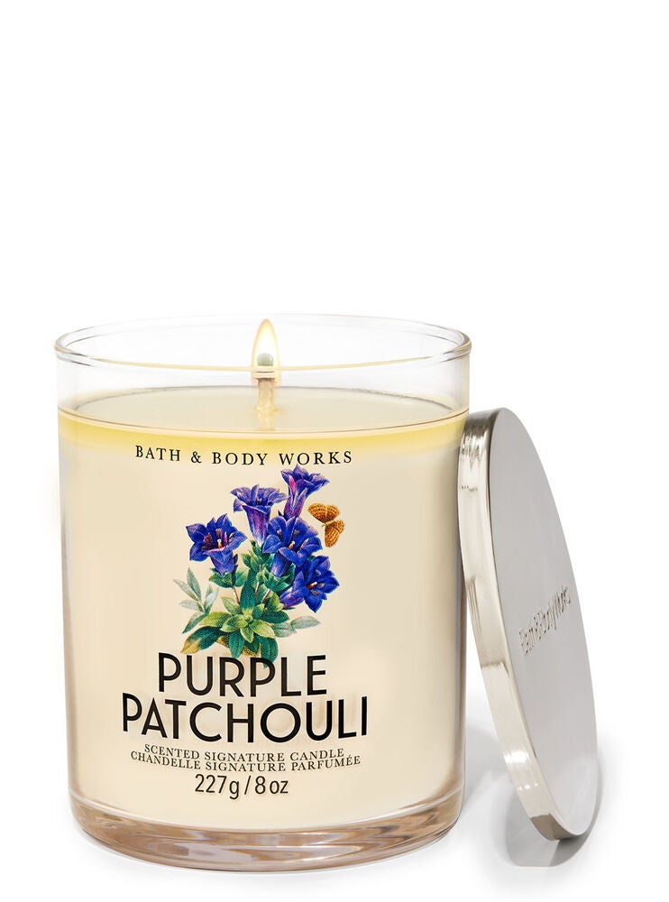 Purple Patchouli Signature Single Wick Candle Bath and Body Works