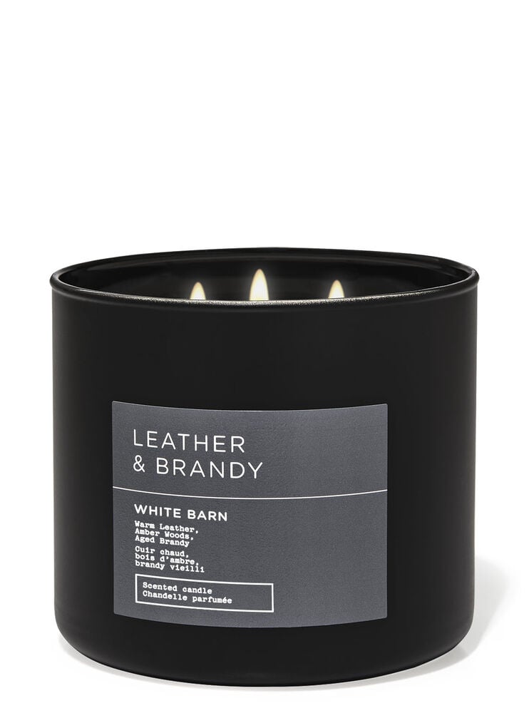 Leather & Brandy 3-Wick Candle
