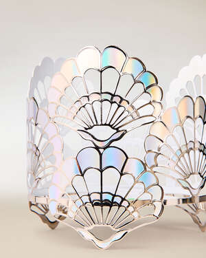 Opalescent Seashells 3-Wick Candle Holder