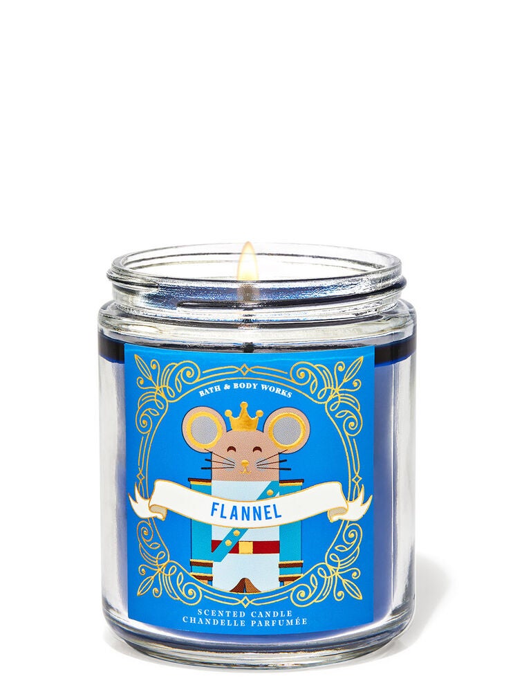 Flannel Single Wick Candle Bath and Body Works