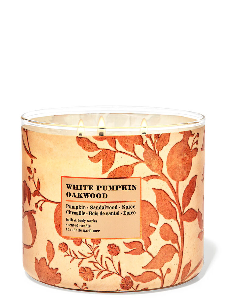White Pumpkin Oakwood 3-Wick Candle