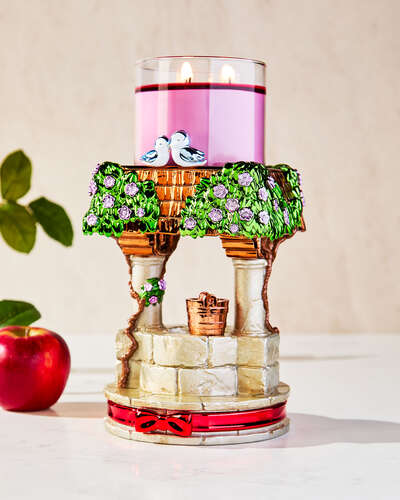 Snow White Pedestal 3-Wick Candle Holder