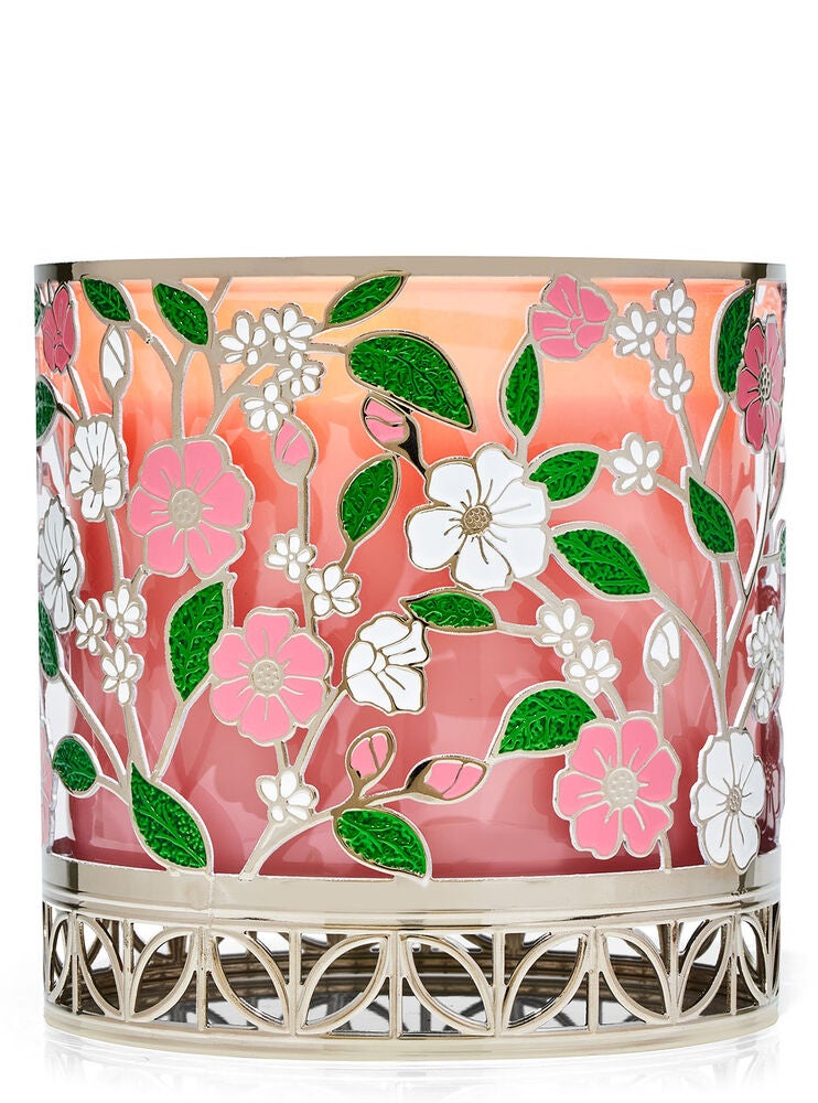 Floral Toss 3Wick Candle Holder Bath and Body Works