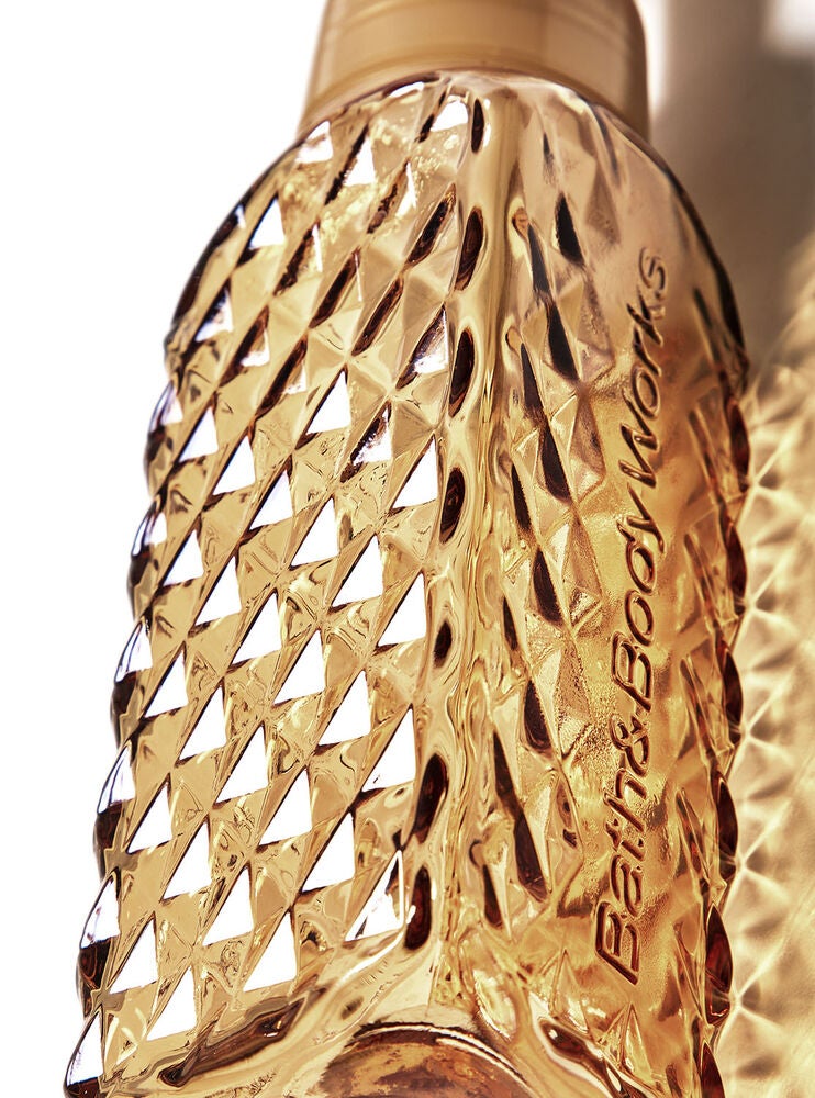 Faceted Gold Glass Gentle Foaming Hand Soap Dispenser Bath and Body Works