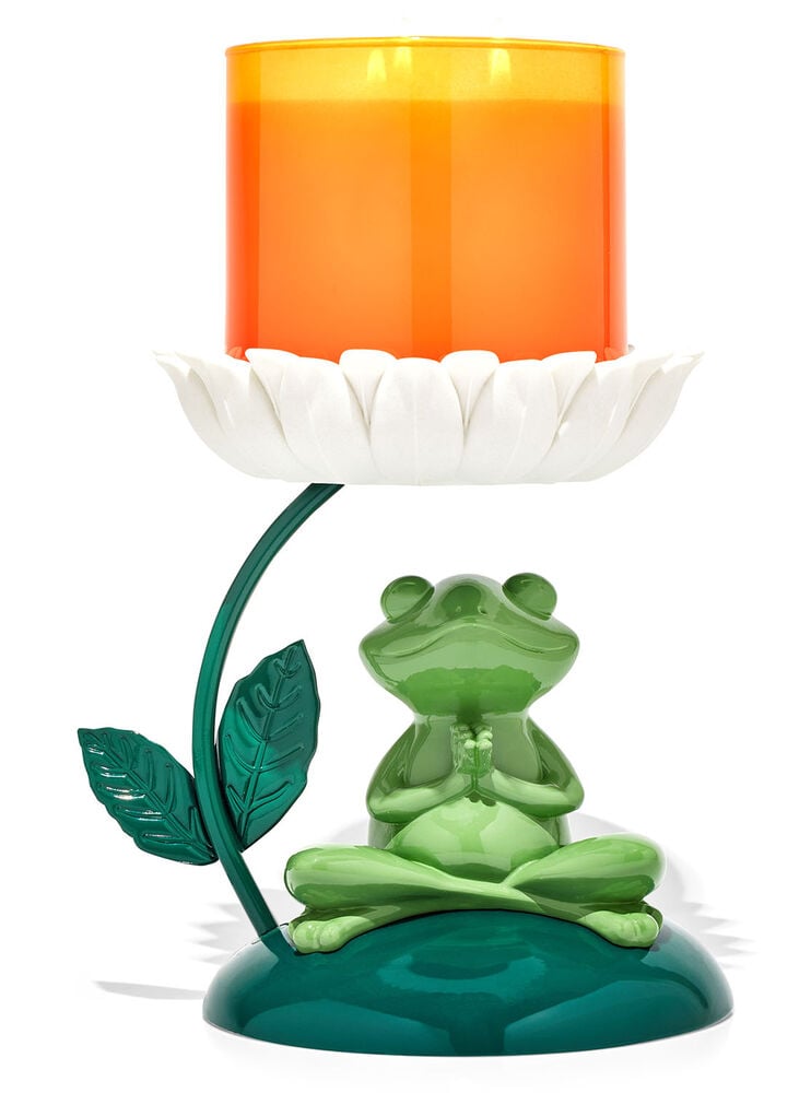 Meditating Frog 3-Wick Candle Holder