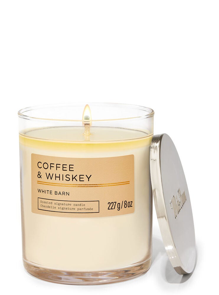 Coffee & Whiskey Signature Single Wick Candle Bath and Body Works