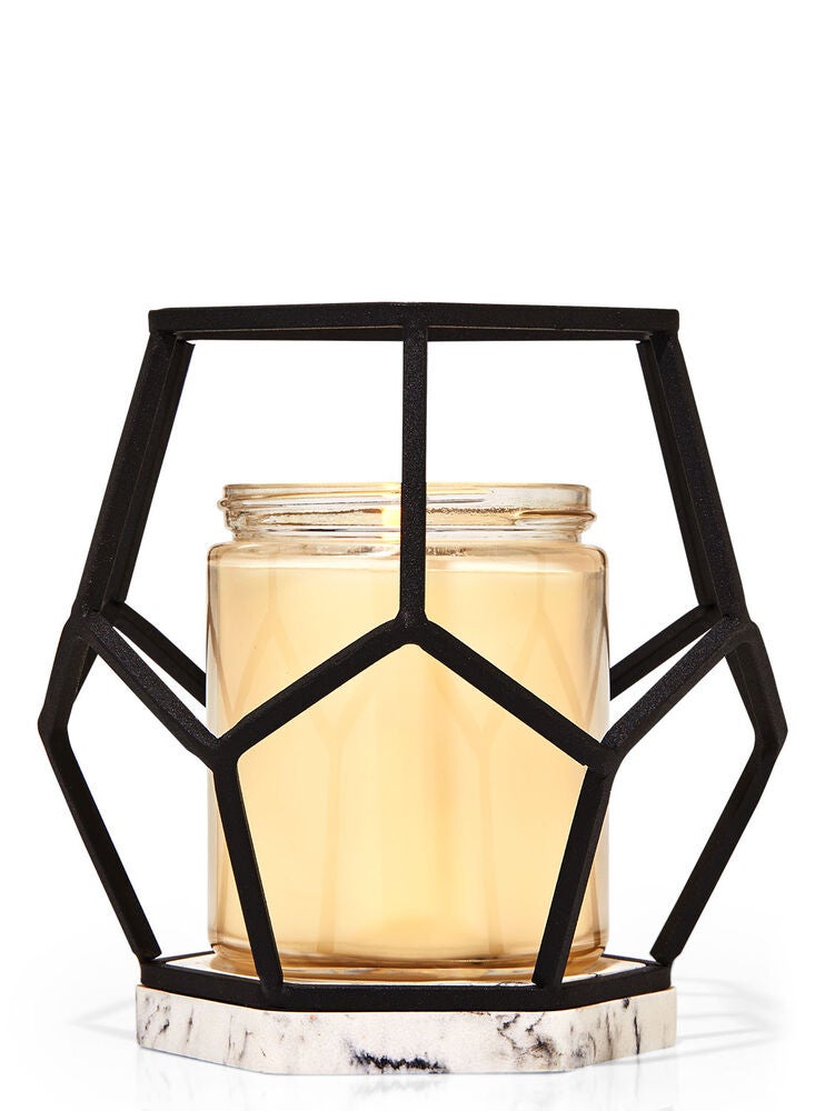 Black Hexagon Single Wick Candle Holder Bath and Body Works