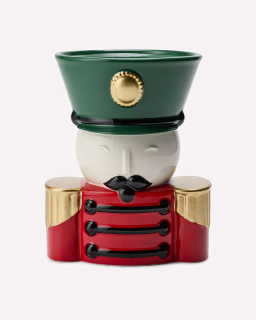 Nutcracker Bust Pedestal 3-Wick Candle Holder