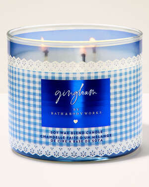 Gingham 3-Wick Candle