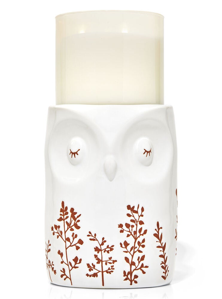 White Owl Pedestal 3-Wick Candle Holder | Bath and Body Works
