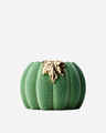Green Corduroy Pumpkin 3-Wick Candle Holder