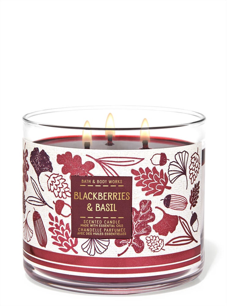 Blackberries & Basil 3Wick Candle Bath and Body Works