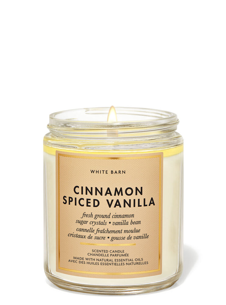 Chandelle à une mèche dans un pot Mason Cinnamon Spiced Vanilla
