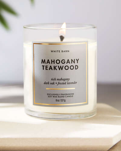 Mahogany Teakwood Single Wick Candle