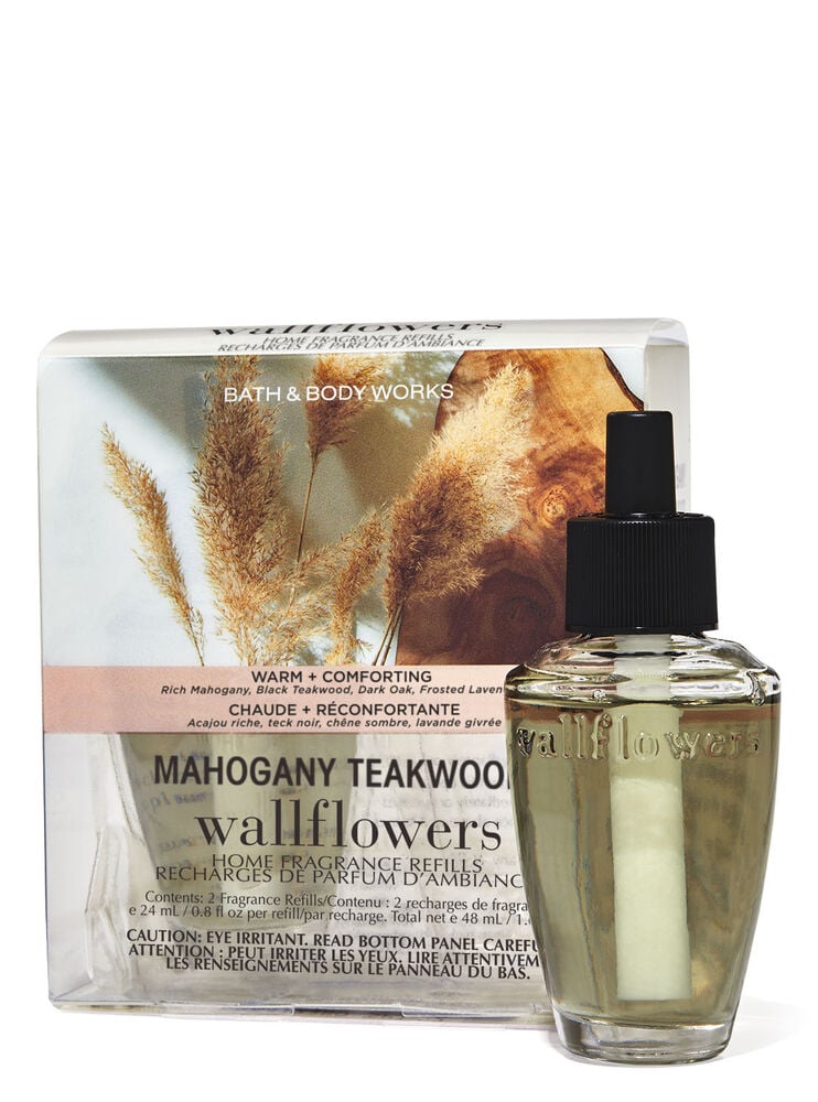 Paquet de 2 recharges de fragrance Wallflowers Mahogany Teakwood intensité accrue