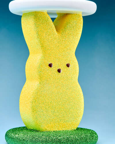 PEEPS&reg; Glittery Marshmallow Bunny 3-Wick Candle Holder