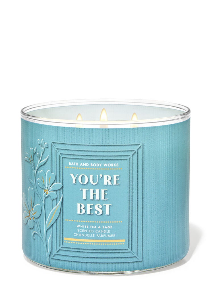 White Tea & Sage 3Wick Candle Bath and Body Works