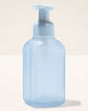Light Blue Ribbed Glass Gentle & Clean Foaming Hand Soap Dispenser