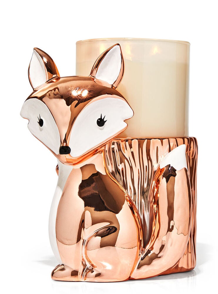 Fox Pedestal 3Wick Candle Holder Bath and Body Works