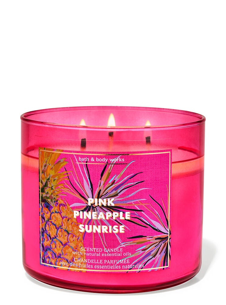 Pink Pineapple Sunrise 3Wick Candle Bath and Body Works
