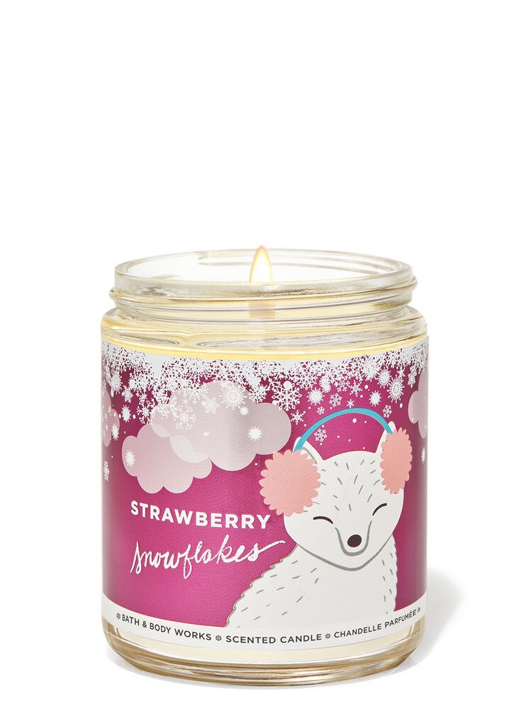 Strawberry Snowflakes Single Wick Candle Bath and Body Works