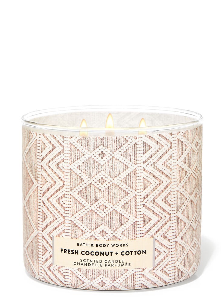 Fresh Coconut & Cotton 3-Wick Candle