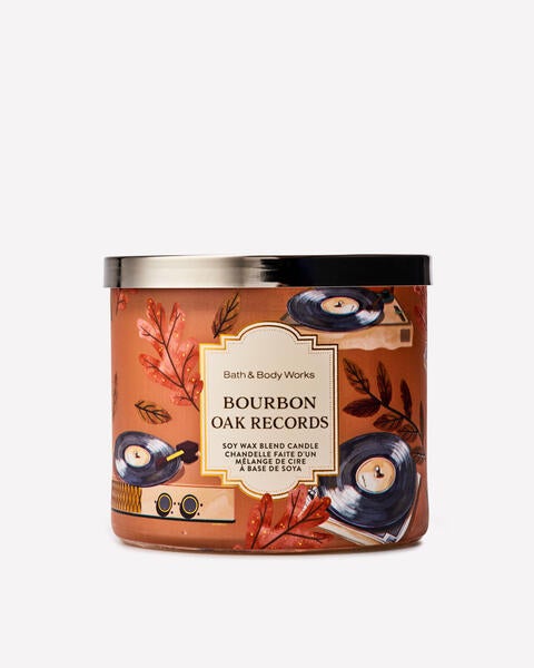 Bourbon Oak Records 3-Wick Candle
